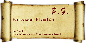 Patzauer Flavián névjegykártya